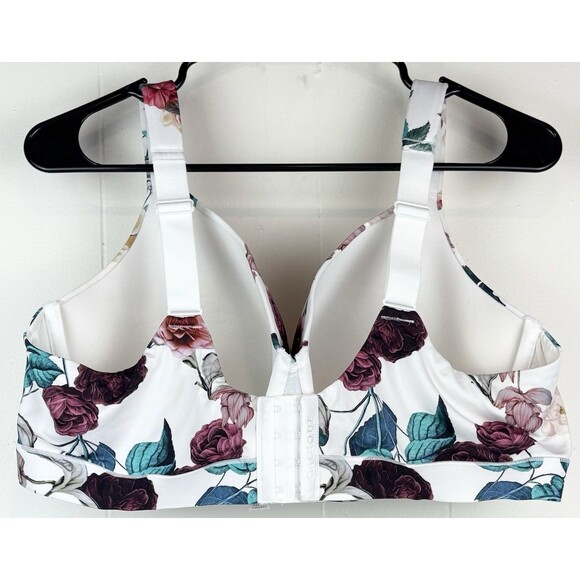 Cacique Full Coverage Underwire White Floral Flower Bra Adjustable, Plus 42DD - Picture 8 of 12